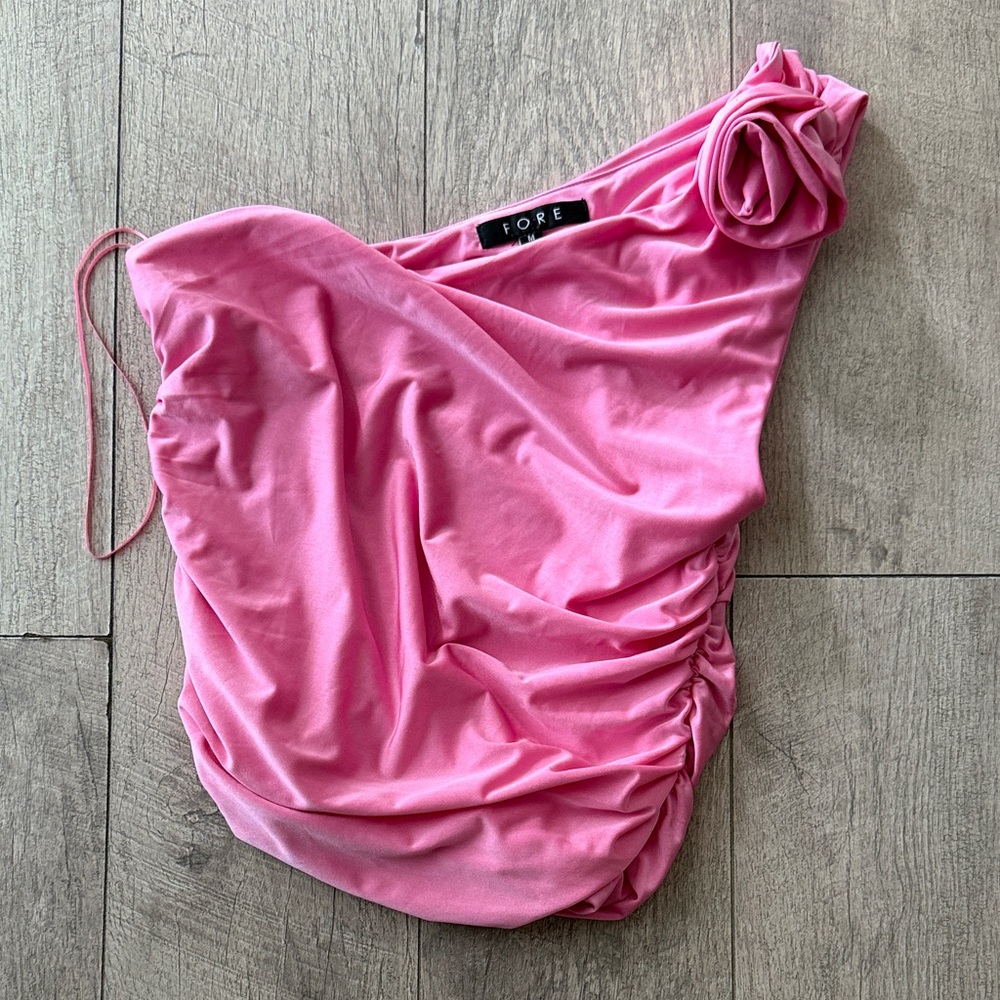 Pink One-Shoulder Top